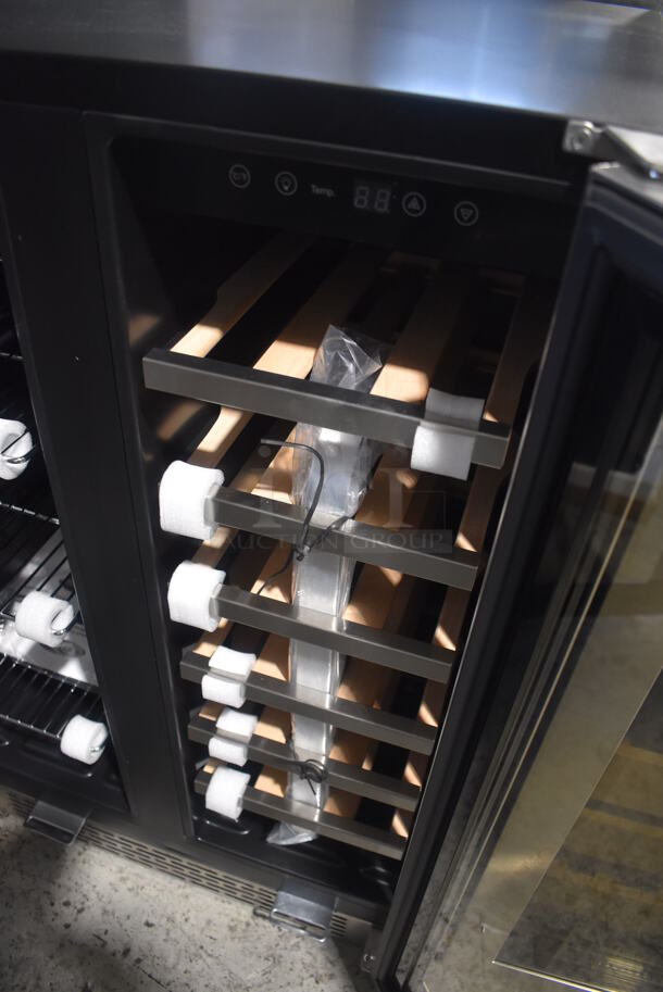 BRAND NEW! Whynter Metal French Door Style Dual Zone Wine Chiller and Beverage Cooler Merchandiser. 23.5x22x34. Tested and Working! - Image 6 of 9