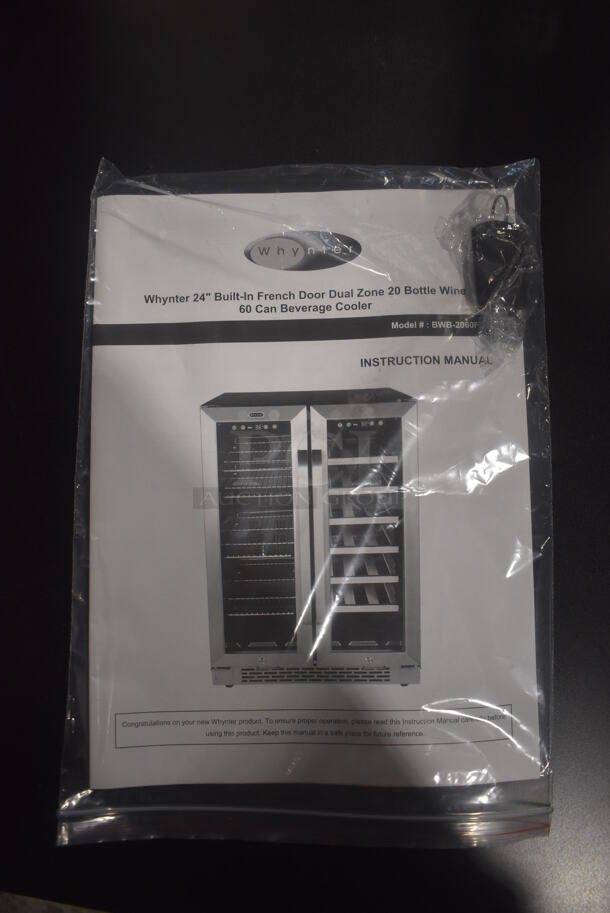 BRAND NEW! Whynter Metal French Door Style Dual Zone Wine Chiller and Beverage Cooler Merchandiser. 23.5x22x34. Tested and Working! - Image 8 of 9