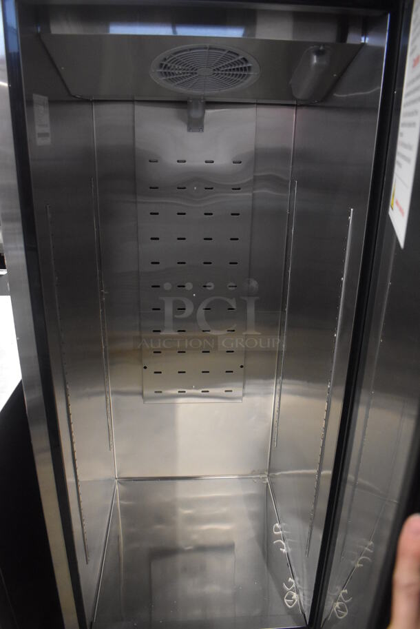 BRAND NEW SCRATCH AND DENT! 2019 Atosa MBF8001GR Stainless Steel Commercial Single Door Reach In Freezer on Commercial Casters. 115 Volts, 1 Phase. 29x32x81.5. Tested and Powers On But Temps at 53 Degrees - Image 5 of 6