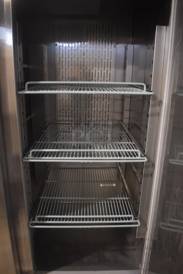 U-Star USRF-2D Stainless Steel Commercial 2 Door Reach In Cooler w/ Poly Coated Racks on Commercial Casters. 115 Volts, 1 Phase. 54x32x82. Tested and Working! - Image 5 of 5