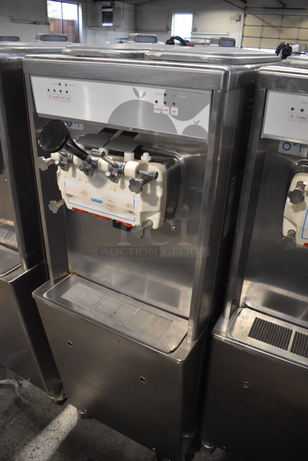 2012 Taylor 794-33 Stainless Steel Commercial Floor Style Air Cooled 2 Flavor w/ Twist Soft Serve Ice Cream Machine on Commercial Casters. 208-230 Volts, 3 Phase. 20x34x60 - Image 2 of 7