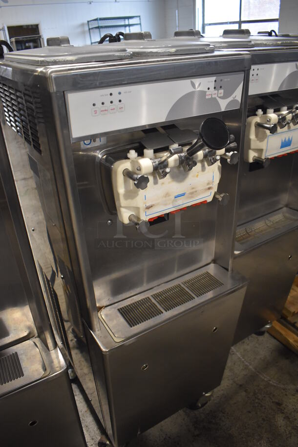 2012 Taylor 794-33 Stainless Steel Commercial Floor Style Air Cooled 2 Flavor w/ Twist Soft Serve Ice Cream Machine on Commercial Casters. 208-230 Volts, 3 Phase. 20x34x60 - Image 3 of 7