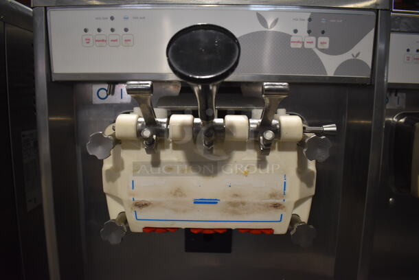2012 Taylor 794-33 Stainless Steel Commercial Floor Style Air Cooled 2 Flavor w/ Twist Soft Serve Ice Cream Machine on Commercial Casters. 208-230 Volts, 3 Phase. 20x34x60 - Image 4 of 7