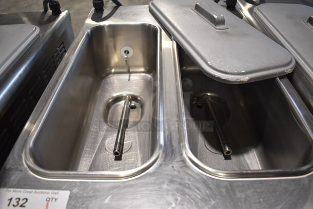 2012 Taylor 794-33 Stainless Steel Commercial Floor Style Air Cooled 2 Flavor w/ Twist Soft Serve Ice Cream Machine on Commercial Casters. 208-230 Volts, 3 Phase. 20x34x60 - Image 6 of 7