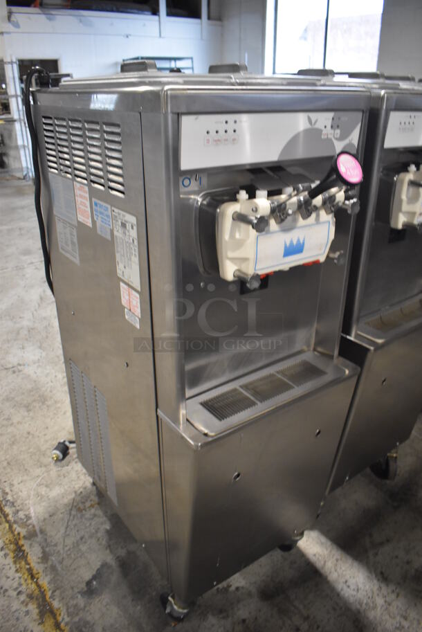 2012 Taylor 794-33 Stainless Steel Commercial Floor Style Air Cooled 2 Flavor w/ Twist Soft Serve Ice Cream Machine on Commercial Casters. 208-230 Volts, 3 Phase. 20x34x60 - Image 6 of 9
