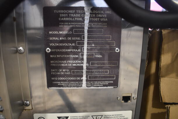 2016 Turbochef NGO Metal Commercial Countertop Electric Powered Rapid Cook Oven. 208/240 Volts, 1 Phase. 16x28x22 - Image 6 of 6