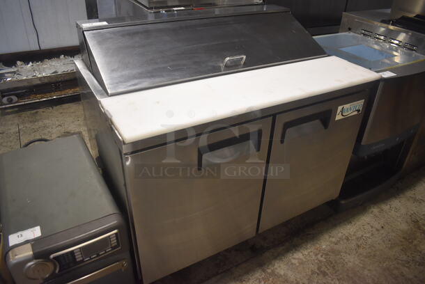 Avantco 178APT48HC Stainless Steel Commercial Sandwich Salad Prep Table Bain Marie Mega Top on Commercial Casters. 115 Volts, 1 Phase. 47x31x42.5. Tested and Working! - Image 2 of 9