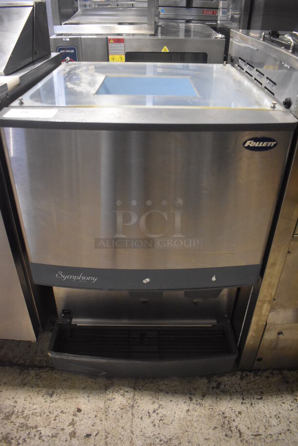 2017 Follett Symphony Plus 110CM Stainless Steel Commercial Water and Ice Dispenser. 115 Volts, 1 Phase. 25x28.5x35