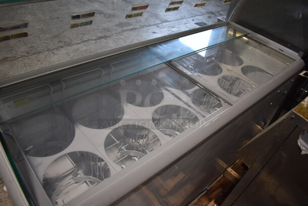 Maxx Cold MXDC-12 Metal Commercial Ice Cream Dipping Cabinet w/ Ice Cream Barrel Holders and Collars on Commercial Casters. 115 Volts, 1 Phase. 70x28x51. Tested and Working! - Image 4 of 7