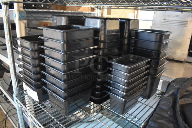 ALL ONE MONEY! Lot of 67 Various Black Poly Drop In Bins; 55 1/6x4, 6 1/6x6 and 6 1/9x4 - Image 2 of 6