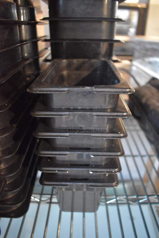 ALL ONE MONEY! Lot of 67 Various Black Poly Drop In Bins; 55 1/6x4, 6 1/6x6 and 6 1/9x4 - Image 3 of 6