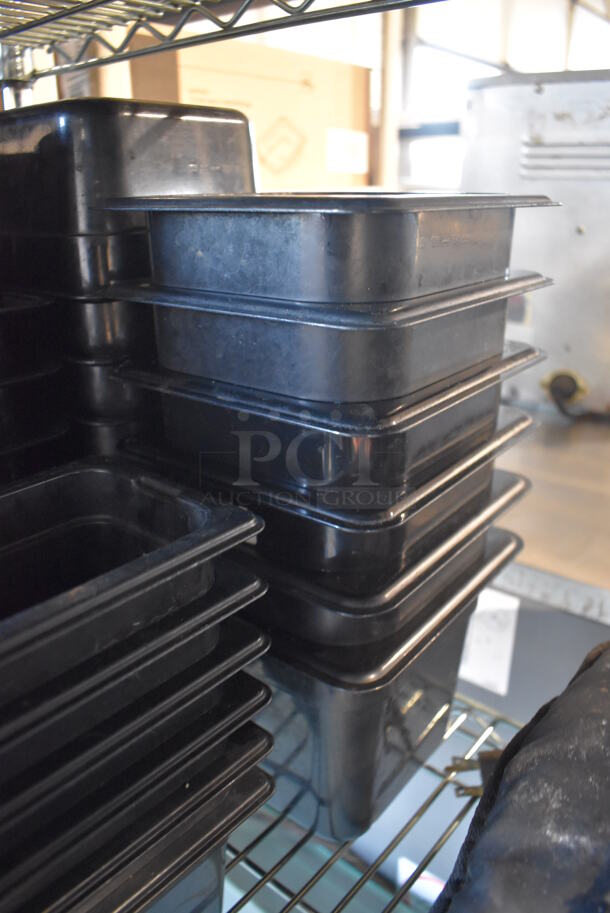 ALL ONE MONEY! Lot of 67 Various Black Poly Drop In Bins; 55 1/6x4, 6 1/6x6 and 6 1/9x4 - Image 4 of 6
