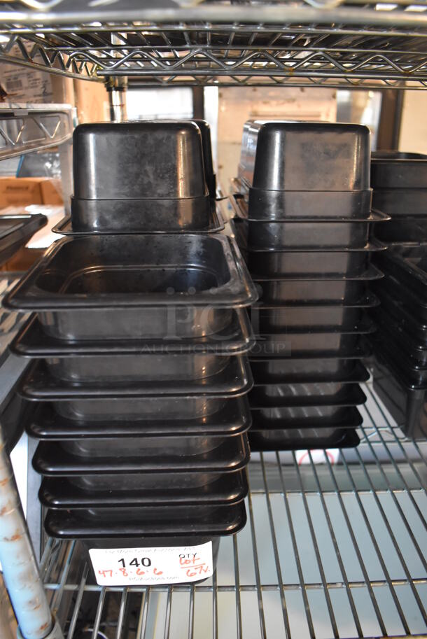 ALL ONE MONEY! Lot of 67 Various Black Poly Drop In Bins; 55 1/6x4, 6 1/6x6 and 6 1/9x4 - Image 6 of 6