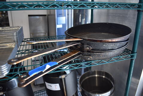 4 Metal Skillets. 25x14.5x3. 4 Times Your Bid!