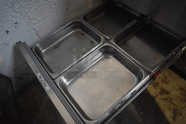 Duke DPC-38-120-DRW-DR-LM Stainless Steel Commercial Prep Station w/ 2 Drawers on Commercial Casters. 120 Volts, 1 Phase. 38x36x51. Tested and Working! - Image 6 of 8