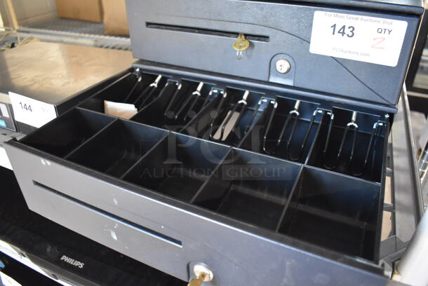 2 Black Metal Cash Drawers. 16x17x5. 2 Times Your Bid! - Image 4 of 4