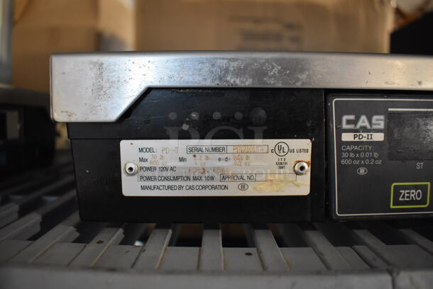 CAS PD-11 Metal Commercial Countertop 30 Pound Capacity Food Portioning Scale. 120 Volts, 1 Phase. 15x11x3.5 - Image 2 of 5