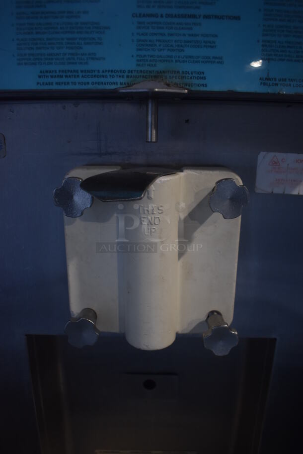 Taylor 358-33 Stainless Steel Commercial Floor Style Single Flavor Soft Serve Ice Cream Machine on Commercial Casters. 208-230 Volts, 3 Phase. 16x32x57 - Image 6 of 8