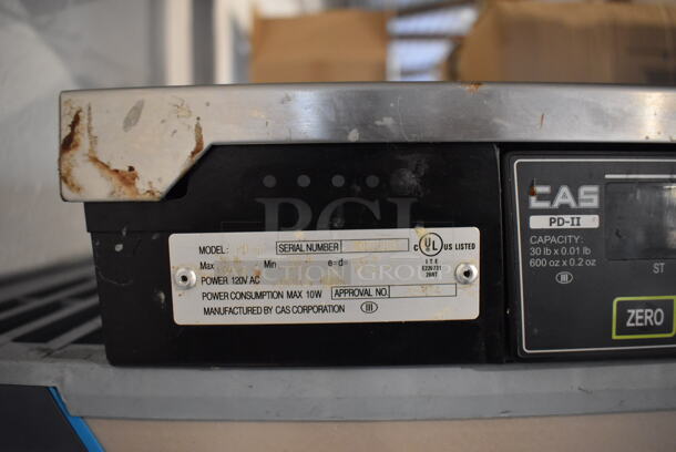 CAS PD-11 Metal Commercial Countertop 30 Pound Capacity Food Portioning Scale. 120 Volts, 1 Phase. 15x11x3.5 - Image 2 of 5