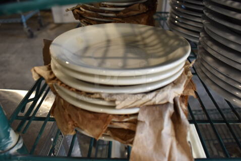 ALL ONE MONEY! Lot of 35 White Ceramic Saucers. 5.5x5.5x1