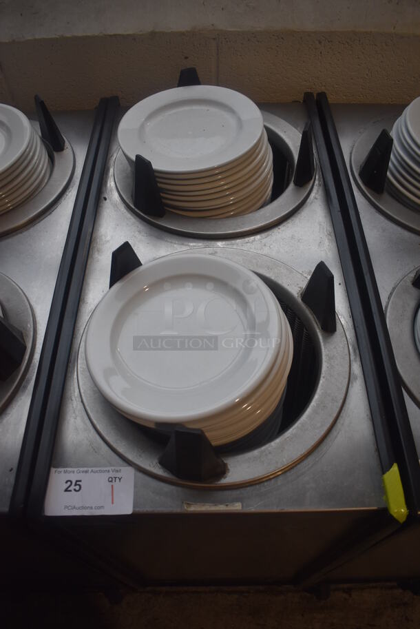 APW Wyott ML2-10 Stainless Steel Commercial 2 Well Plate Dispenser w/ Plates on Commercial Casters. 15.5x30.5x41 - Image 4 of 5