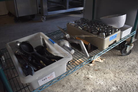 ALL ONE MONEY! Tier Lot of Various Items Including Poly Utensils and Metal Rings