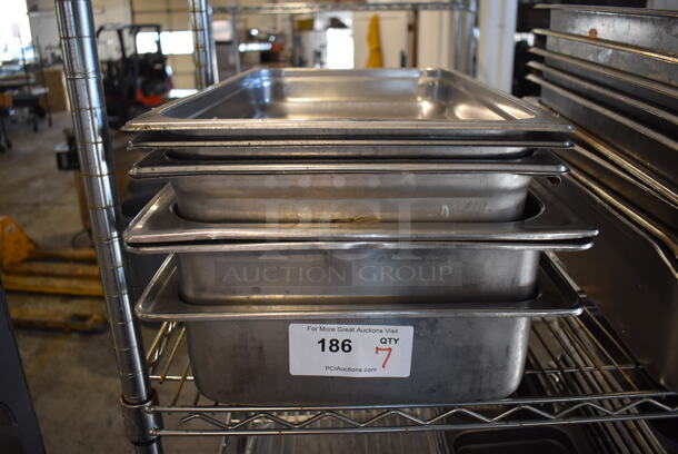 7 Stainless Steel Full Size Drop In Bins. Includes 1/1x4. 7 Times Your Bid!