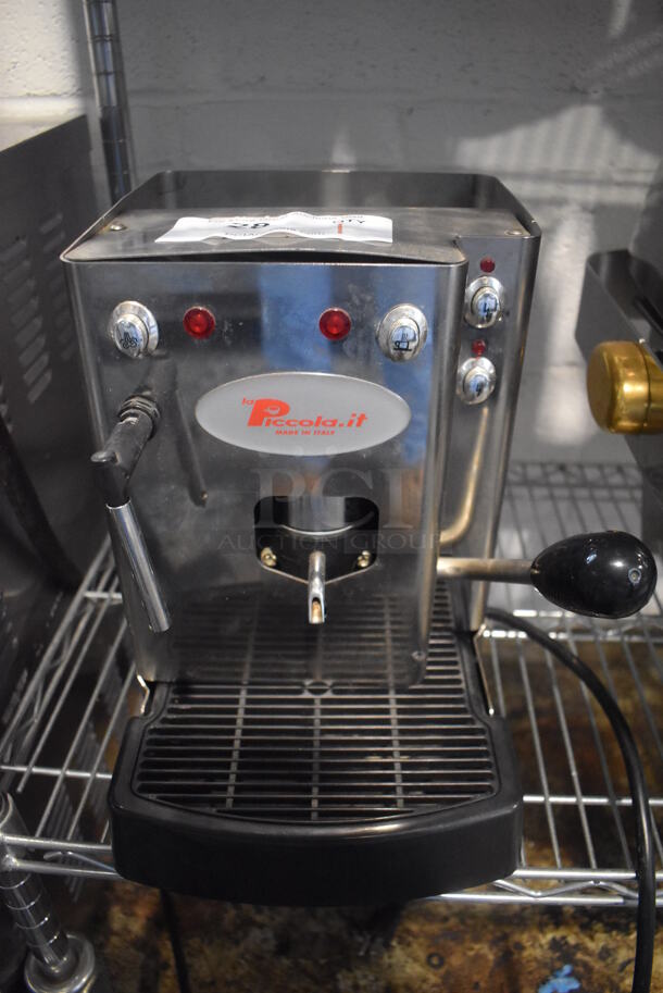 Piccola Sara Acciaio Vapore Stainless Steel Commercial Countertop Single Group Espresso Machine w/ Steam Wand. 9x12x12