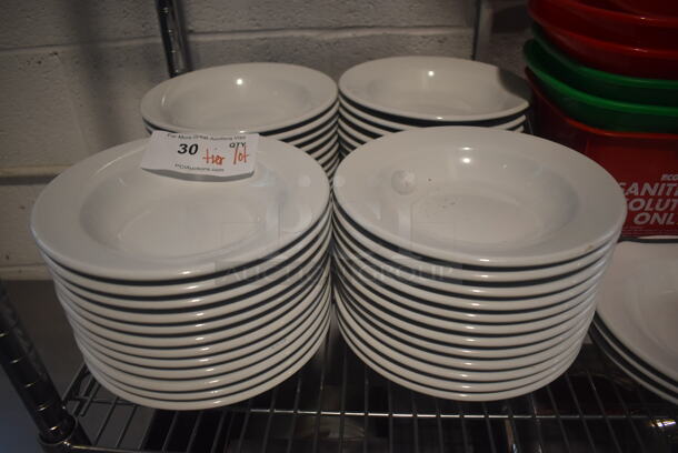 ALL ONE MONEY! Tier Lot of Various Items Including 51 White Ceramic Pasta Plates, Poly Buckets and Metal Pieces - Image 2 of 4