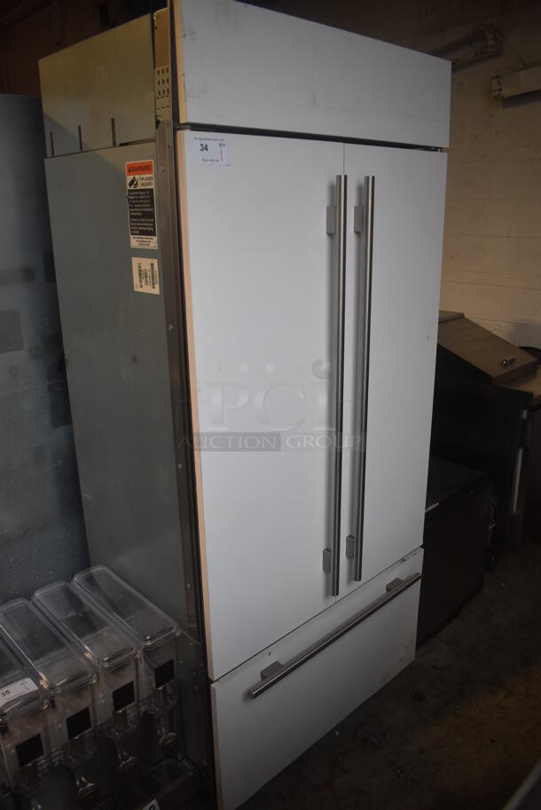 Sub-zero BI-36UFD/0 Metal French Style Door Cooler Freezer Combo Unit. 115 Volts, 1 Phase. 37x28x83. Tested and Working! - Image 1 of 6