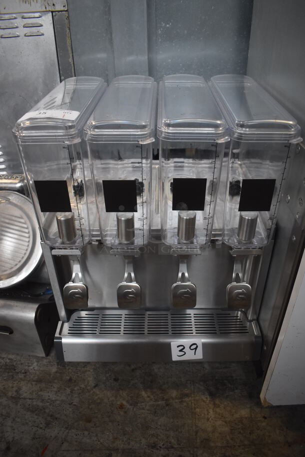 2018 Crathco CS-4E/2D/3D-16 Stainless Steel Commercial Countertop 4 Hopper Refrigerated Beverage Machine. 120 Volts, 1 Phase. 20.5x16x28. Tested and Working! - Image 1 of 8