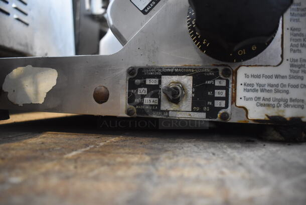 Globe 500 Stainless Steel Commercial Countertop Automatic Meat Slicer w/ Blade Sharpener. 115 Volts, 1 Phase. 20x25x20. Tested and Working! - Image 6 of 6