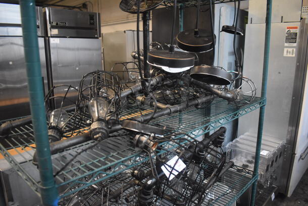 ALL ONE MONEY! Lot of 12 Various Black Metal Wire Light Fixtures; 4 Ten Head, 2 Four Head and 6 Single Head. Includes 26x8x12 - Image 5 of 7