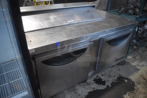Victory VUR-60 Stainless Steel Commercial Sandwich Salad Prep Table Bain Marie Mega Top on Commercial Casters. 115 Volts, 1 Phase. 60x30x41.5. Tested and Working! - Image 2 of 8