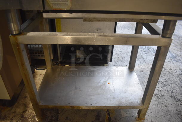 2012 Alto Shaam 10.10 ES Stainless Steel Commercial Natural Gas Powered Convection Oven w/ View Through Door on Metal Equipment Stand w/ Commercial Casters. 208-240 Volts, 3 Phase. 44x32x67.5 - Image 8 of 9