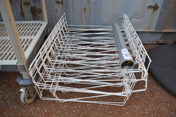 ALL ONE MONEY! Lot of White Poly Coated Drink Slider Racks and Pop Up Caution Tent - Image 3 of 3