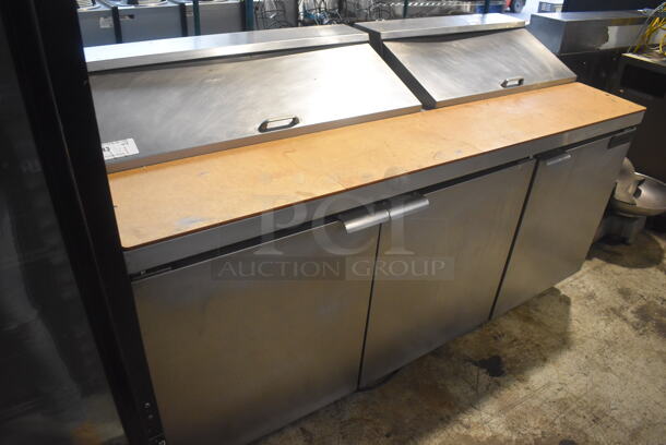 Continental SW72-16 Stainless Steel Commercial Sandwich Salad Prep Table Bain Marie Mega Top on Commercial Casters. 115 Volts, 1 Phase. 72x31x43. Tested and Working! - Image 2 of 7