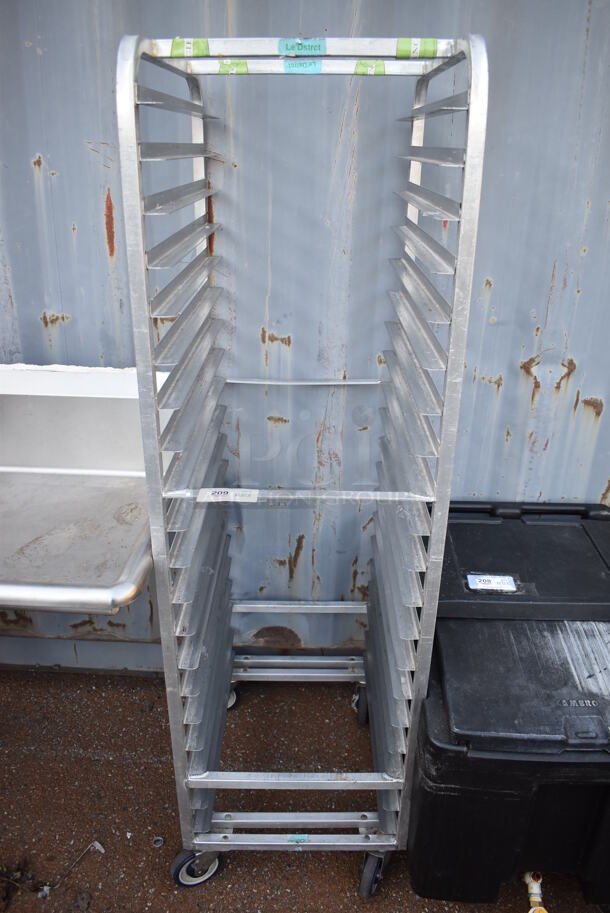 Metal Commercial Pan Transport Rack on Commercial Casters. 20.5x26x70