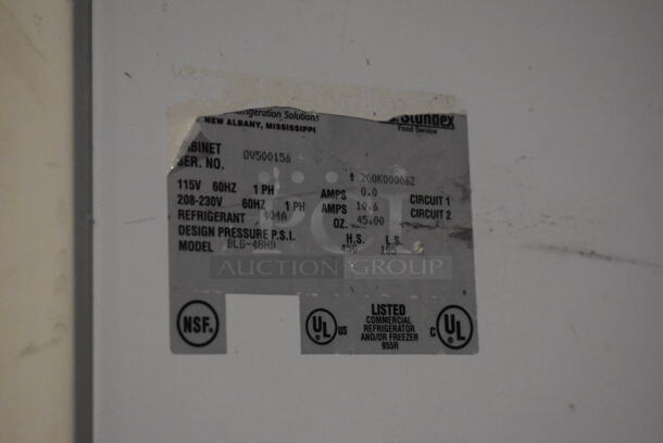 Master-Bilt BLG-48HD Metal Commercial 2 Door Reach In Freezer Merchandiser. Doors Need To Be Reattached. 208-230 Volts, 1 Phase. 52x32x80 - Image 4 of 6