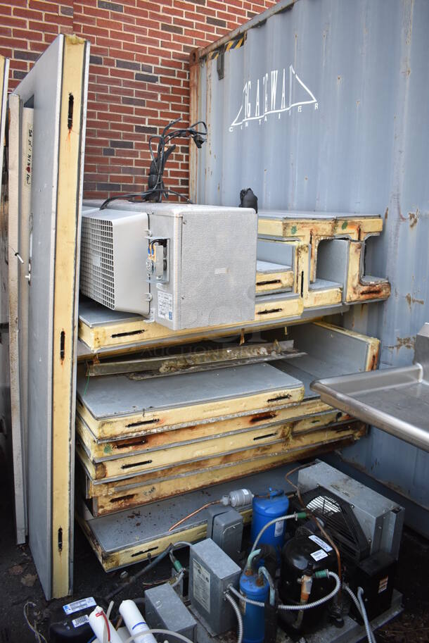 2 Harford Walk In Boxes That Make One 14'x6'x7' Combo Box w/ Tecumseh AK167ET-045-A4 208-230 Volt, 1 Phase Compressor, Tecumseh AW613ET-111-J7 208-230 Volt, 1 Phase Compressor, Bohn LET065BSWGJ 208-230 Volt, 1 Phase Condenser and Bohn ADT065ASWGJ 115 Volt, 1 Phase Condenser. Pictures of Unit Before Disassembly Are Included In The Listing. 2 Times Your Bid! - Image 6 of 12