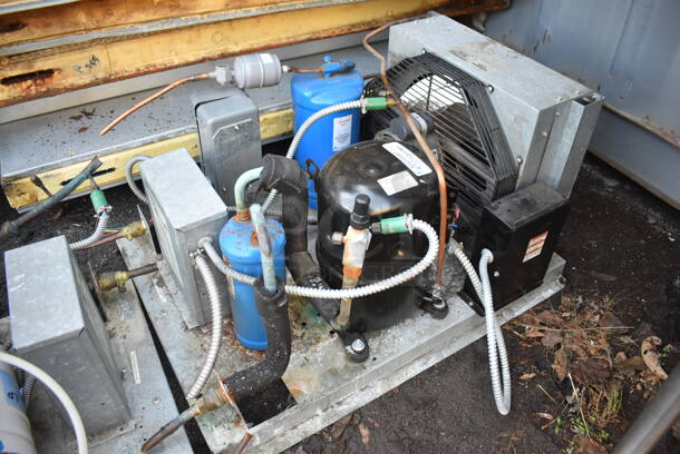 2 Harford Walk In Boxes That Make One 14'x6'x7' Combo Box w/ Tecumseh AK167ET-045-A4 208-230 Volt, 1 Phase Compressor, Tecumseh AW613ET-111-J7 208-230 Volt, 1 Phase Compressor, Bohn LET065BSWGJ 208-230 Volt, 1 Phase Condenser and Bohn ADT065ASWGJ 115 Volt, 1 Phase Condenser. Pictures of Unit Before Disassembly Are Included In The Listing. 2 Times Your Bid! - Image 10 of 12