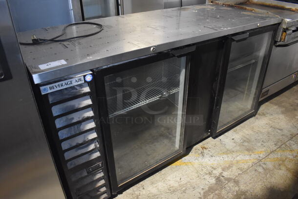 Beverage Air BB68HC-1-G-B Metal Commercial 2 Door Back Bar Cooler Merchandiser. 115 Volts, 1 Phase. 69x29x37.5. Tested and Working!