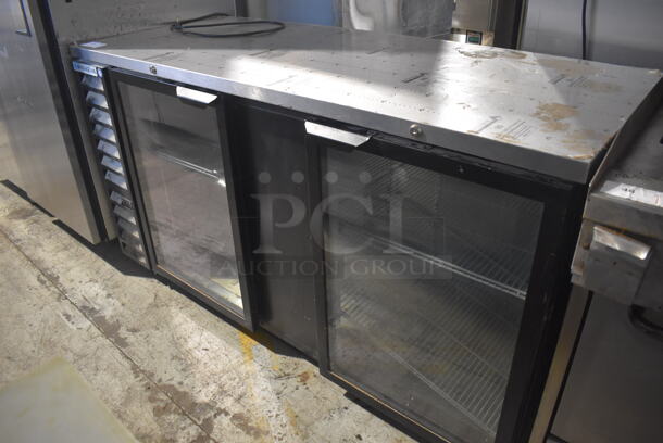 Beverage Air BB68HC-1-G-B Metal Commercial 2 Door Back Bar Cooler Merchandiser. 115 Volts, 1 Phase. 69x29x37.5. Tested and Working! - Image 2 of 6