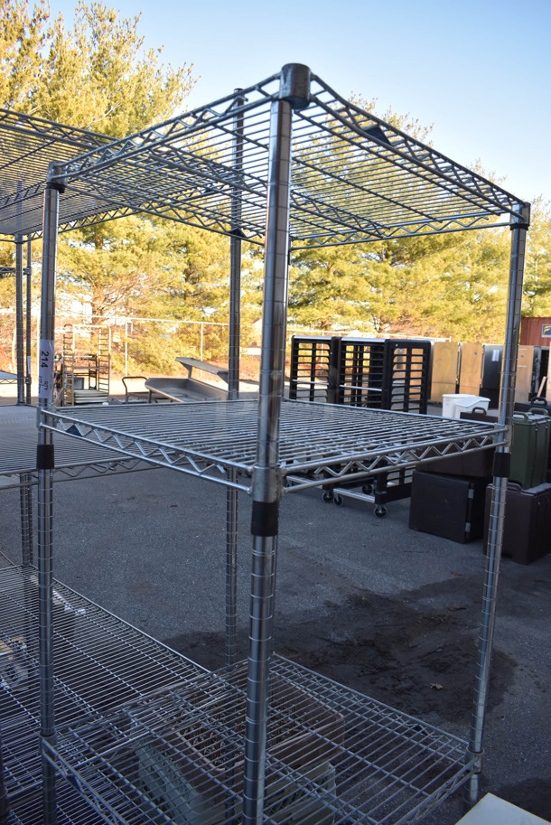 Metro Chrome Finish 4 Tier Wire Shelving Unit. BUYER MUST DISMANTLE. PCI CANNOT DISMANTLE FOR SHIPPING. PLEASE CONSIDER FREIGHT CHARGES. 24x24x76 - Image 2 of 3