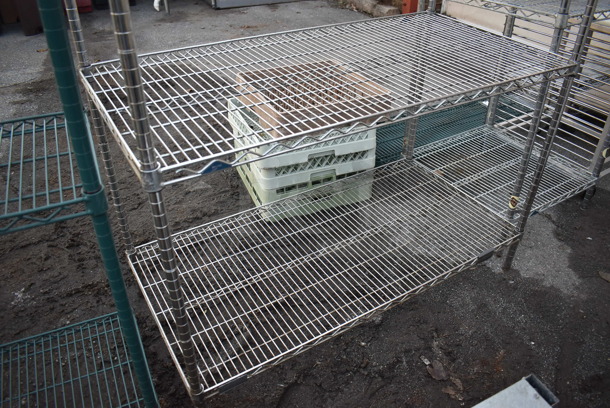 Metro Chrome Finish 4 Tier Wire Shelving Unit. BUYER MUST DISMANTLE. PCI CANNOT DISMANTLE FOR SHIPPING. PLEASE CONSIDER FREIGHT CHARGES. 48x24x86 - Image 3 of 4