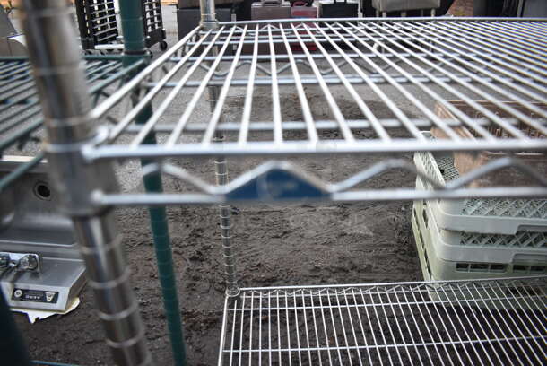 Metro Chrome Finish 4 Tier Wire Shelving Unit. BUYER MUST DISMANTLE. PCI CANNOT DISMANTLE FOR SHIPPING. PLEASE CONSIDER FREIGHT CHARGES. 48x24x86 - Image 4 of 4
