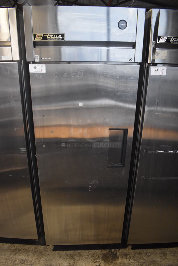 2011 True TG1R-1S Stainless Steel Commercial Single Door Reach In Cooler w/ Poly Coated Racks on Commercial Casters. 115 Volts, 1 Phase. 29x34x82. Tested and Working! - Image 2 of 7