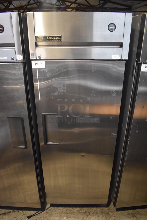 2011 True TG1R-1S Stainless Steel Commercial Single Door Reach In Cooler w/ Poly Coated Racks on Commercial Casters. 115 Volts, 1 Phase. 29x34x82. Tested and Working! - Image 1 of 6