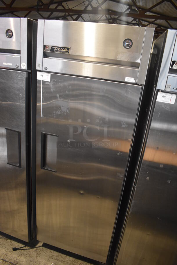 2011 True TG1R-1S Stainless Steel Commercial Single Door Reach In Cooler w/ Poly Coated Racks on Commercial Casters. 115 Volts, 1 Phase. 29x34x82. Tested and Working! - Image 2 of 6