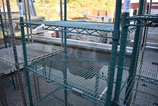 Metro Green Finish 4 Tier Wire Shelving Unit. BUYER MUST DISMANTLE. PCI CANNOT DISMANTLE FOR SHIPPING. PLEASE CONSIDER FREIGHT CHARGES. 30x21x63 - Image 2 of 3